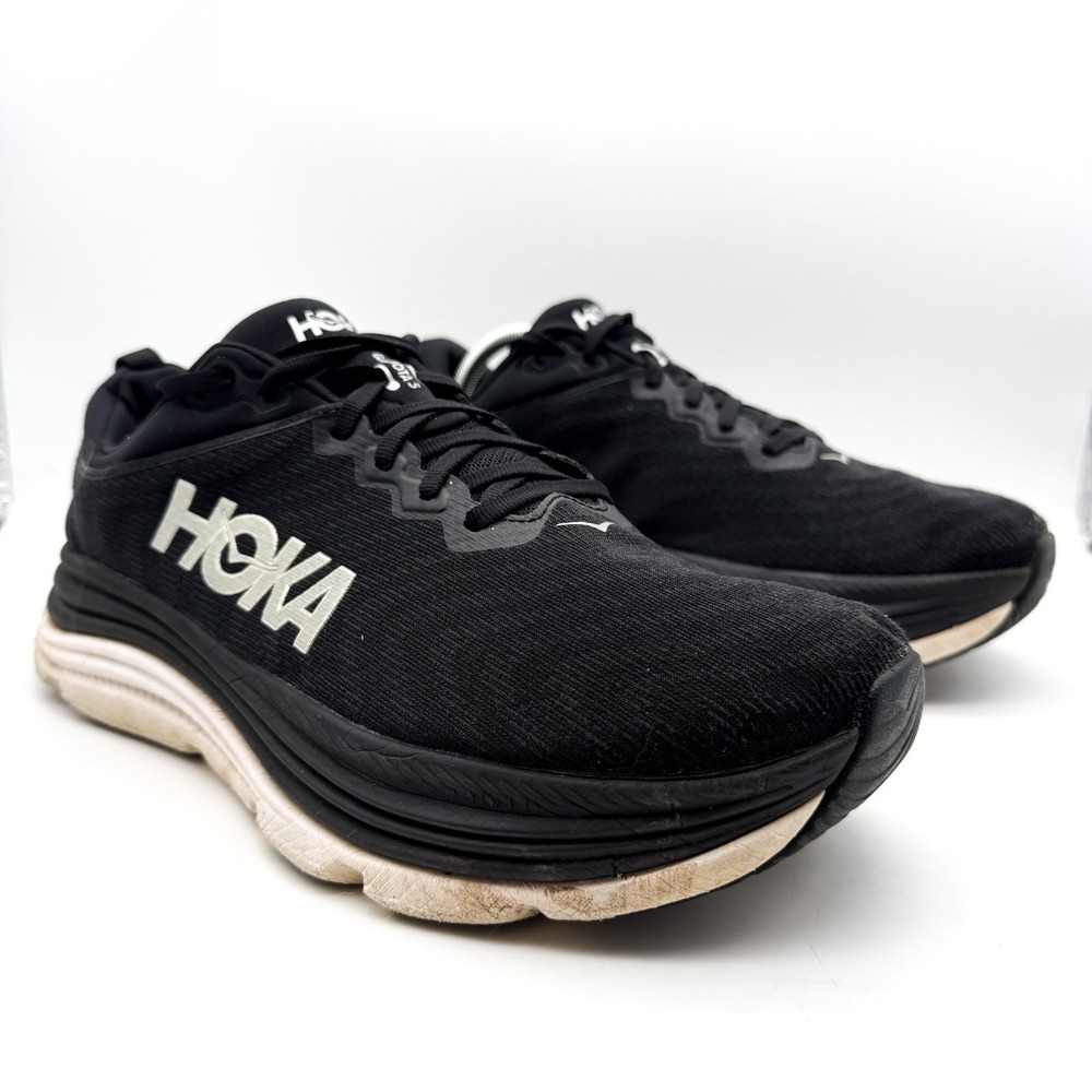 Hoka One One Gaviota 5 Mens Size 10.5 D Black Athletic Running Shoes Sneakers